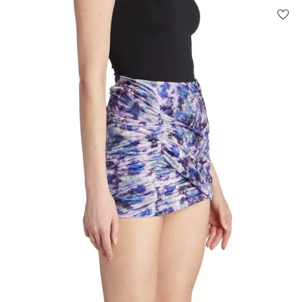 Isabel Marant Guilayo Velvet Miniskirt In Purple NWT